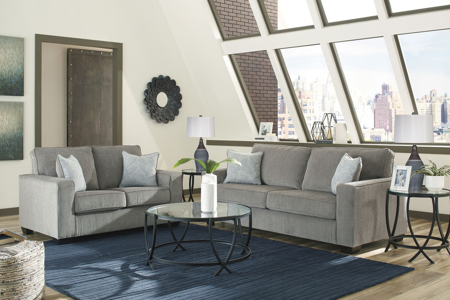 Altari Living Room Set In Alloy 87214U1