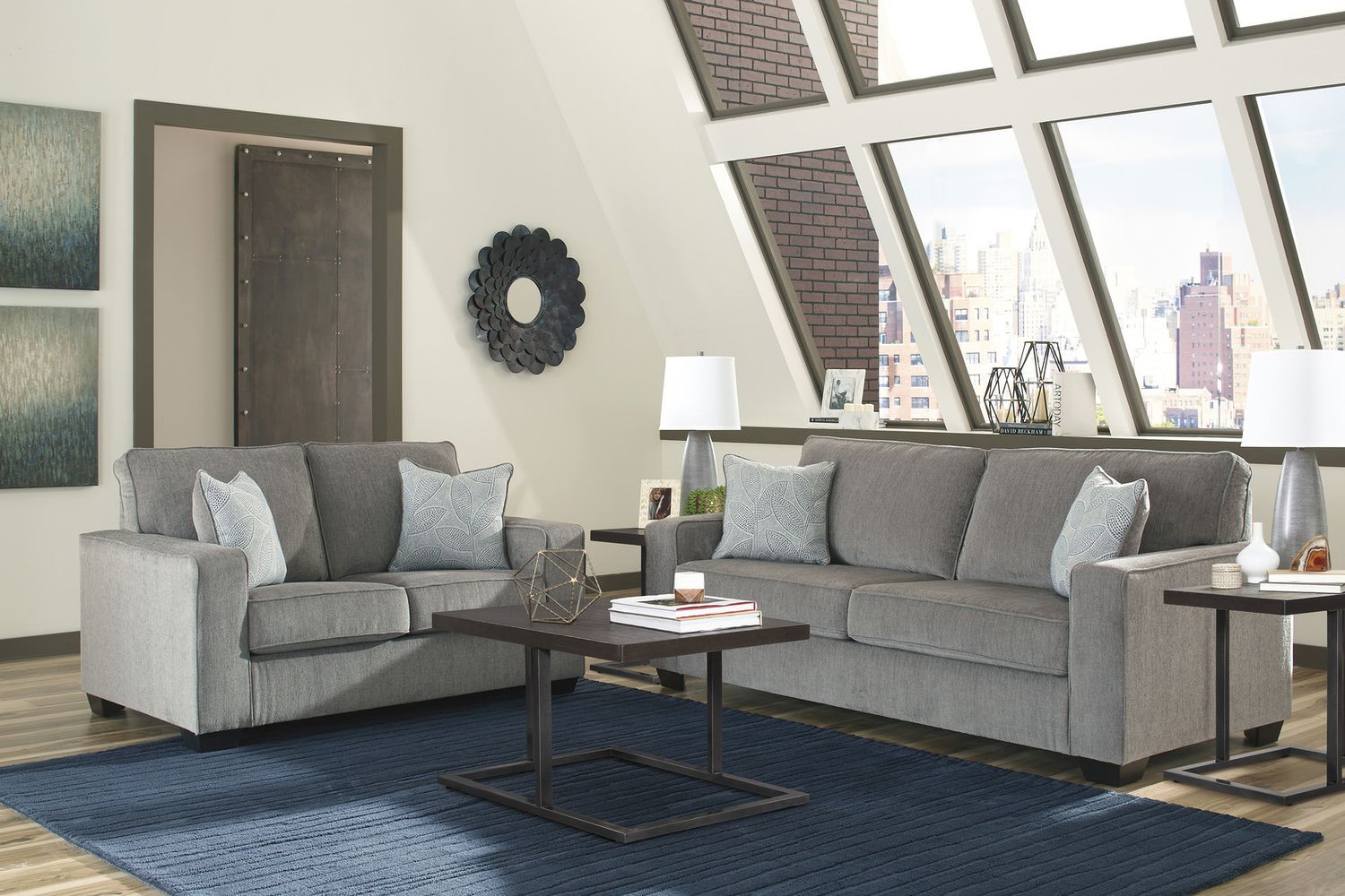 Altari Living Room Set In Alloy 87214U1