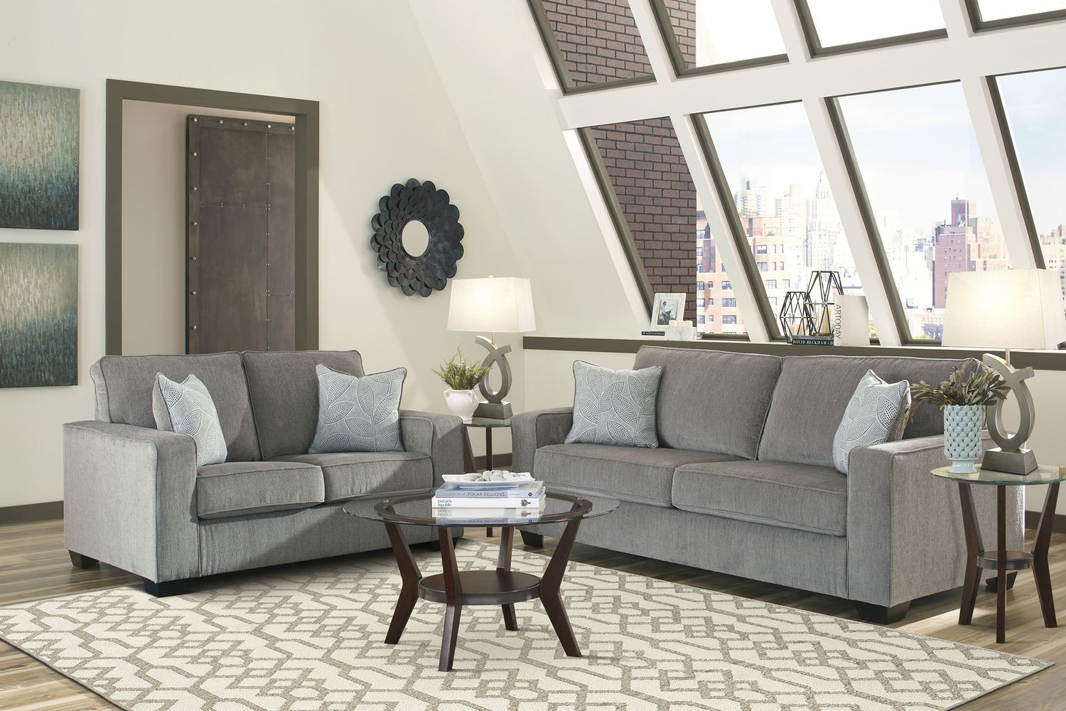 Altari Living Room Set In Alloy 87214U1
