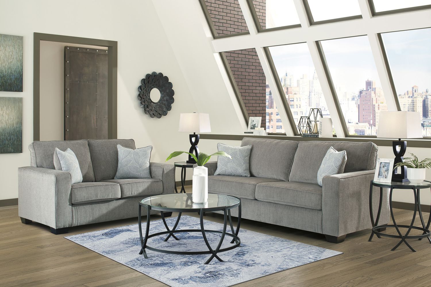 Altari Living Room Set In Alloy 87214U1
