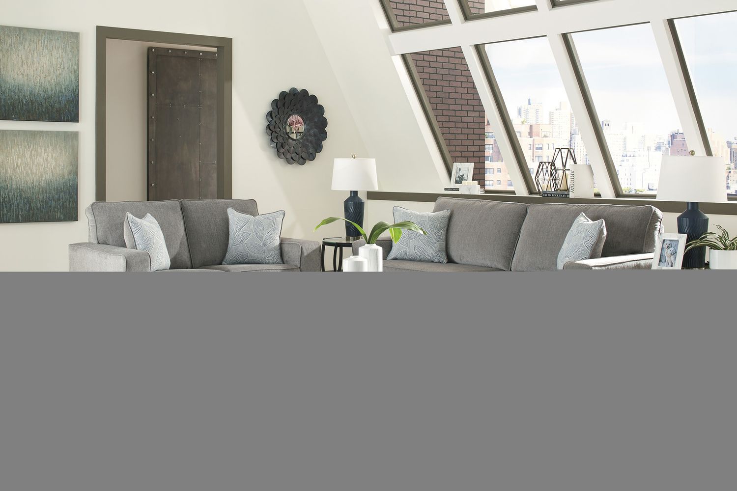 Altari 2-Piece Sleeper Sectional and Ottoman In Alloy 87214U12