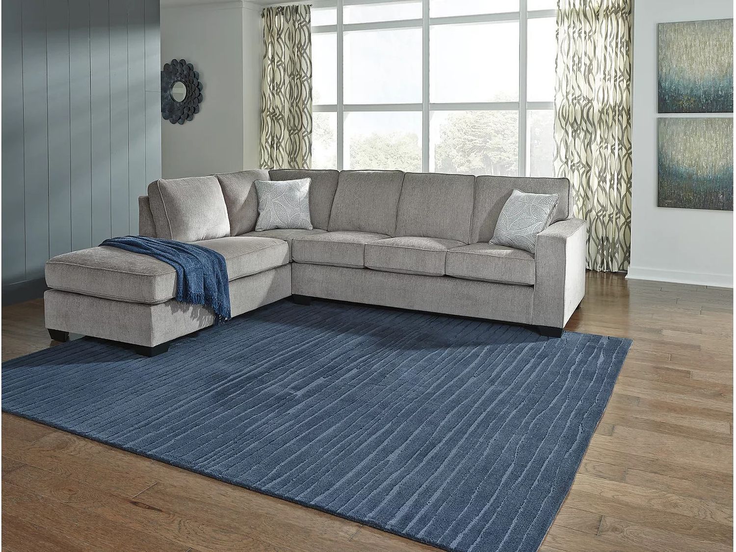 Altari 2-Piece RAF Sectional with Ottoman In Alloy 87214U2