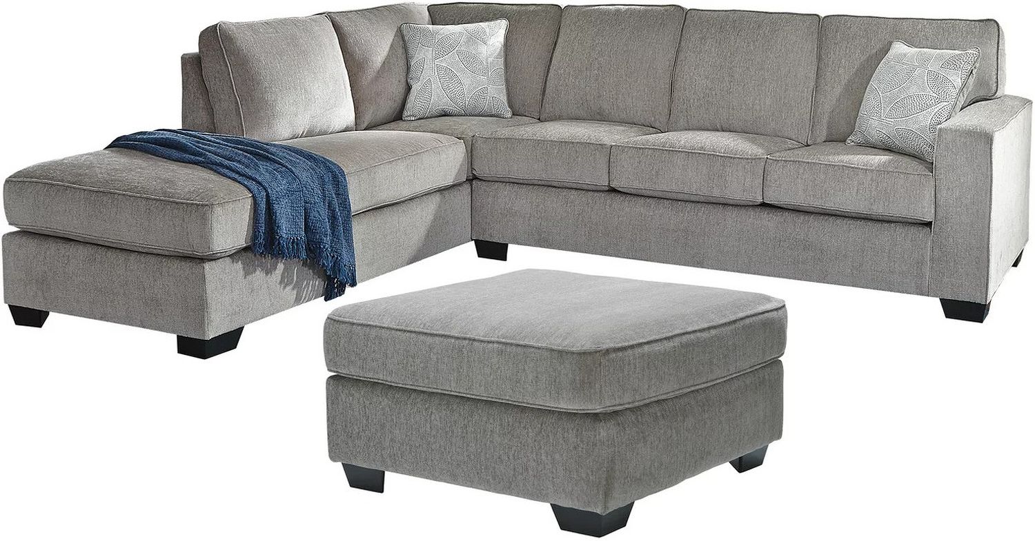 Altari 2-Piece RAF Sectional with Ottoman In Alloy 87214U2