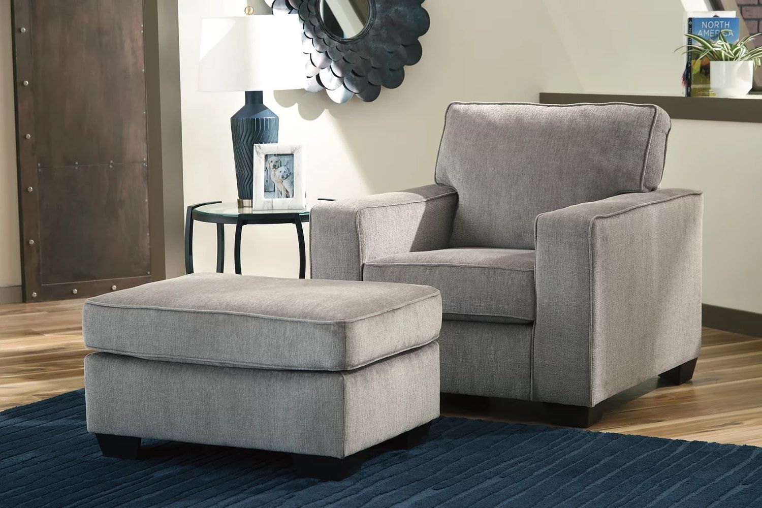 Altari Chair and Ottoman In Alloy 87214U4