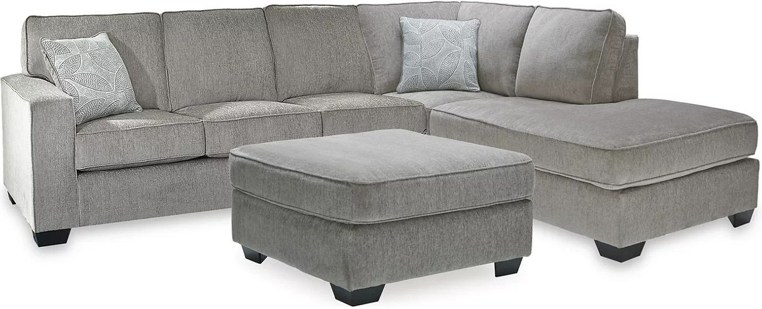 Altari 2-Piece Sleeper Sectional and Ottoman In Alloy 87214U8