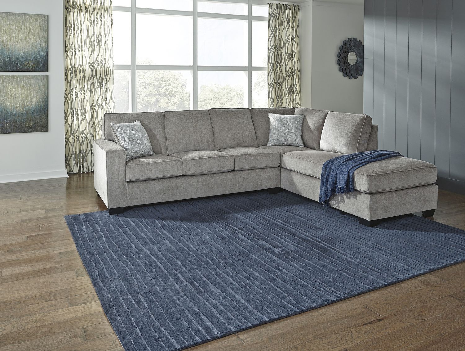 Altari 2-Piece Sleeper Sectional and Ottoman In Alloy 87214U8