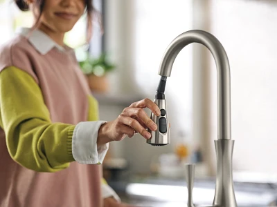 Arlia Chrome one-handle high arc pulldown kitchen faucet 87564SRS