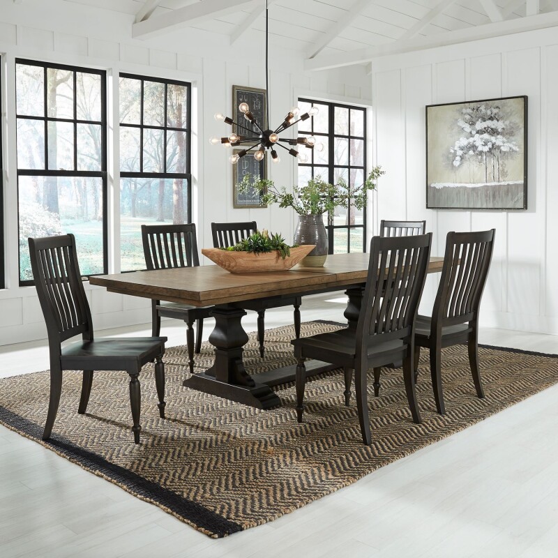 Harvest Home 7 Piece Trestle Table Set 879DR7TRS