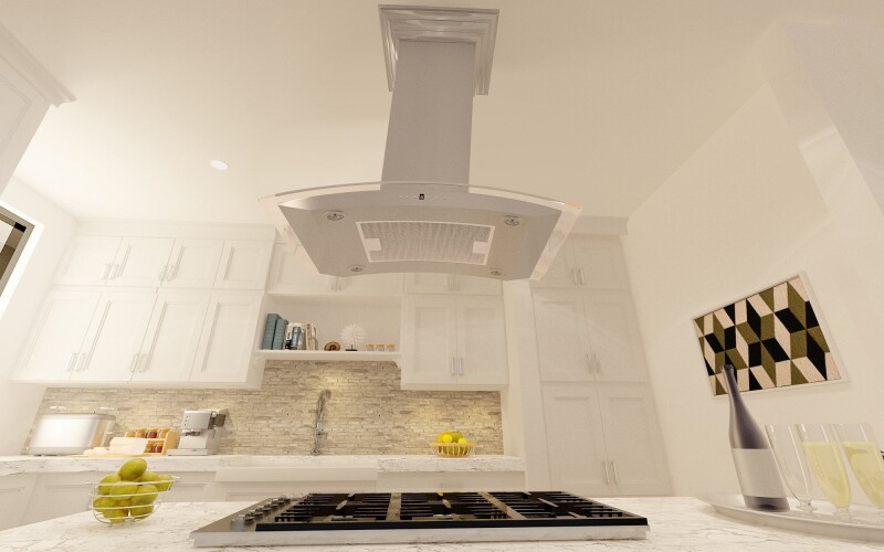 Convertible Vent Island Mount Range Hood & Glass (8GL14iS) - 30 Inch 8GL14IS30