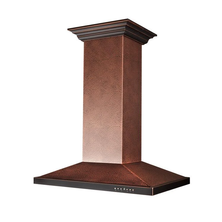 30 in. Designer Series Hand Hammered Copper Convertible Vent Island Mount Range Hood 8GL2HI30
