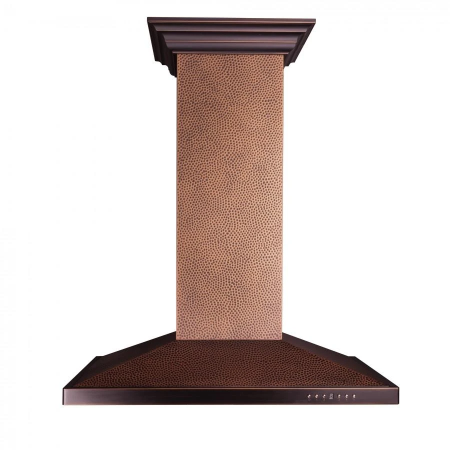 30 in. Designer Series Hand Hammered Copper Convertible Vent Island Mount Range Hood 8GL2HI30