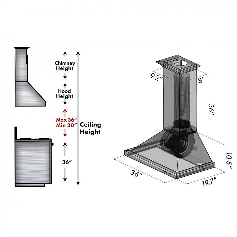 30 In. Designer Series Hand-hammered Copper Convertible Vent Wall Mount Range Hood 8KBH30