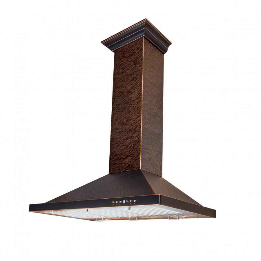36" Designer Series Hand-Hammered Convertible Vent Wall Mount Range Hood - 36 inch 8KBH36