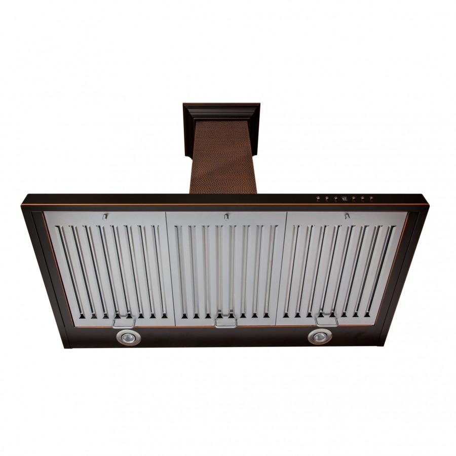 36 In. Designer Series Hand-hammered Copper Convertible Vent Wall Mount Range Hood 8KBH36
