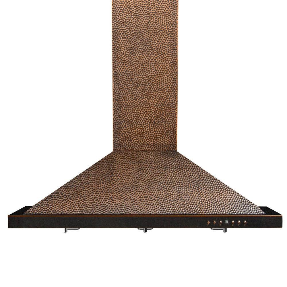 36 In. Designer Series Hand-hammered Copper Convertible Vent Wall Mount Range Hood 8KBH36