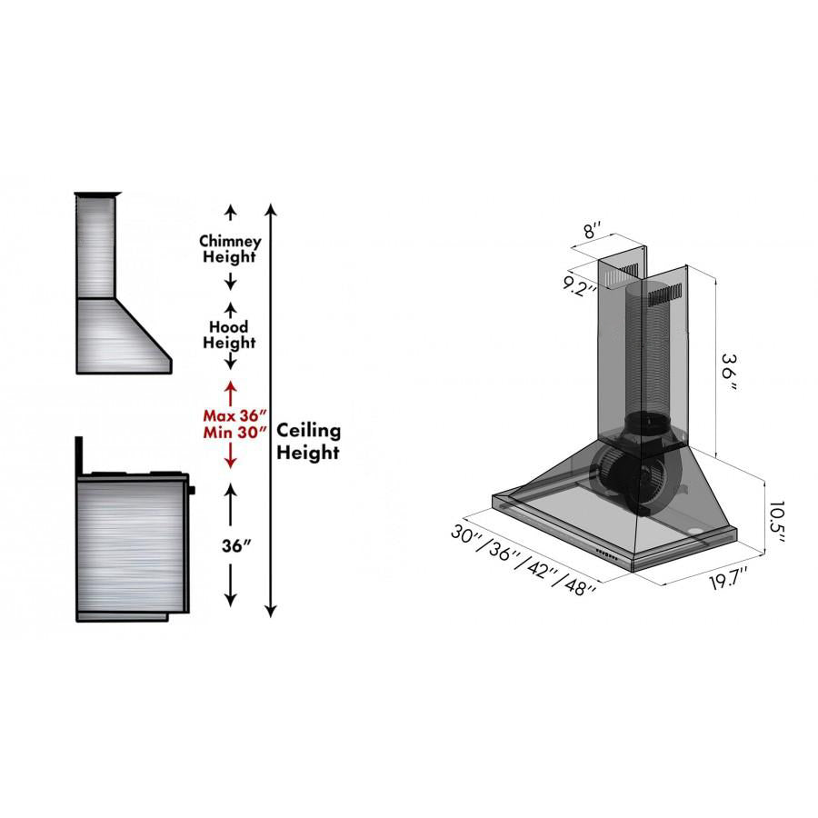 30 In. Designer Series Satin Stainless Steel Convertible Vent Wall Mount Range Hood 8KBS30