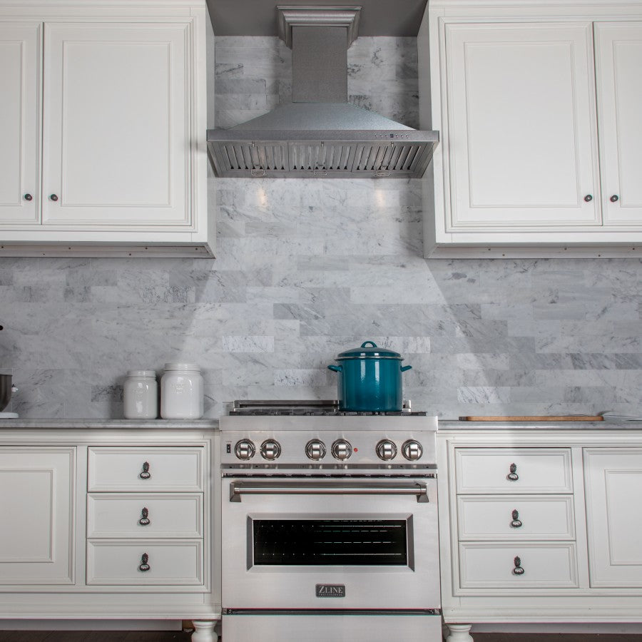36 In. Designer Series Satin Stainless Steel Convertible Vent Wall Mount Range Hood 8KBS36