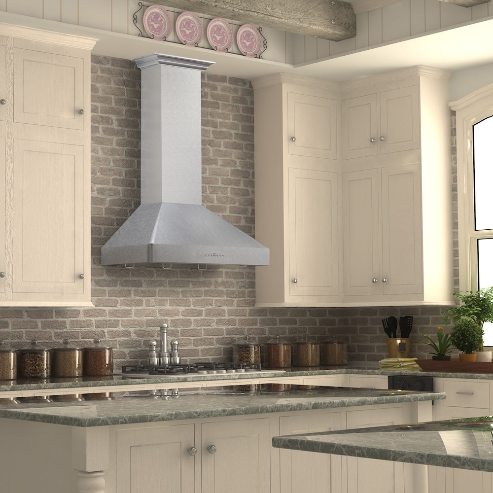 30 In. Ducted Wall Mount Range Hood In Satin Stainless Steel 8KF2S30