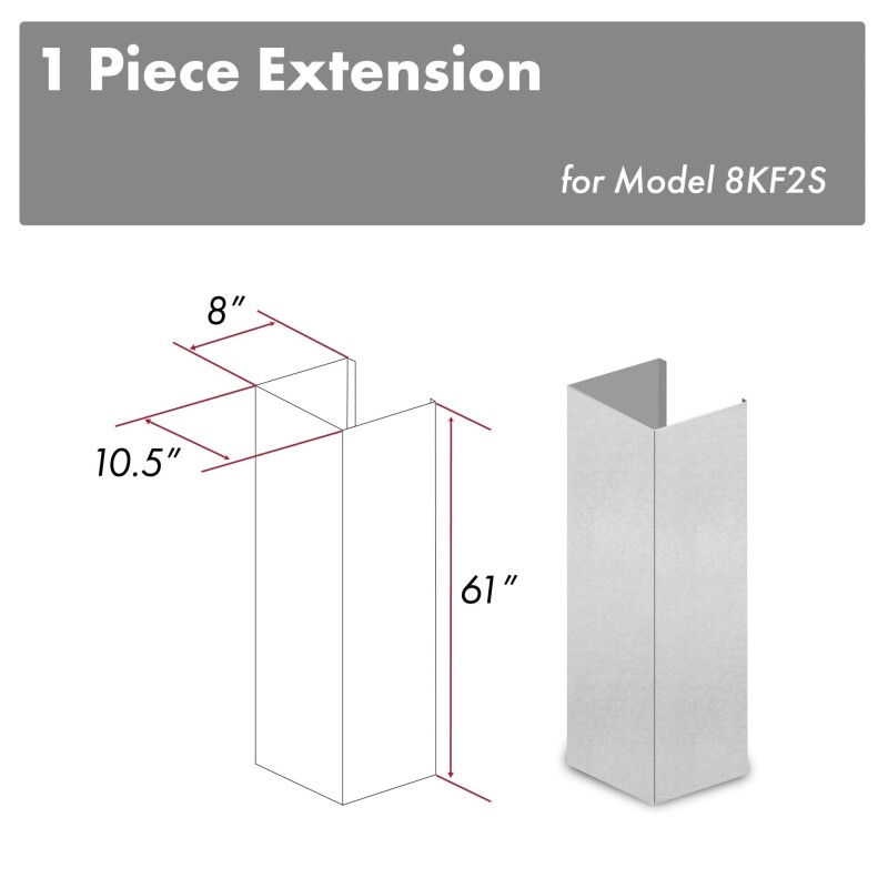 61" Chimney Extension for Ceilings up to 12.5 ft. 8KF2SE