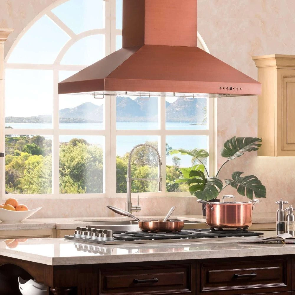 36 in. Designer Series Copper Island Mount Range Hood 8KL3IC36
