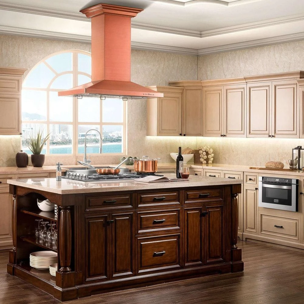 36 in. Designer Series Copper Island Mount Range Hood 8KL3IC36