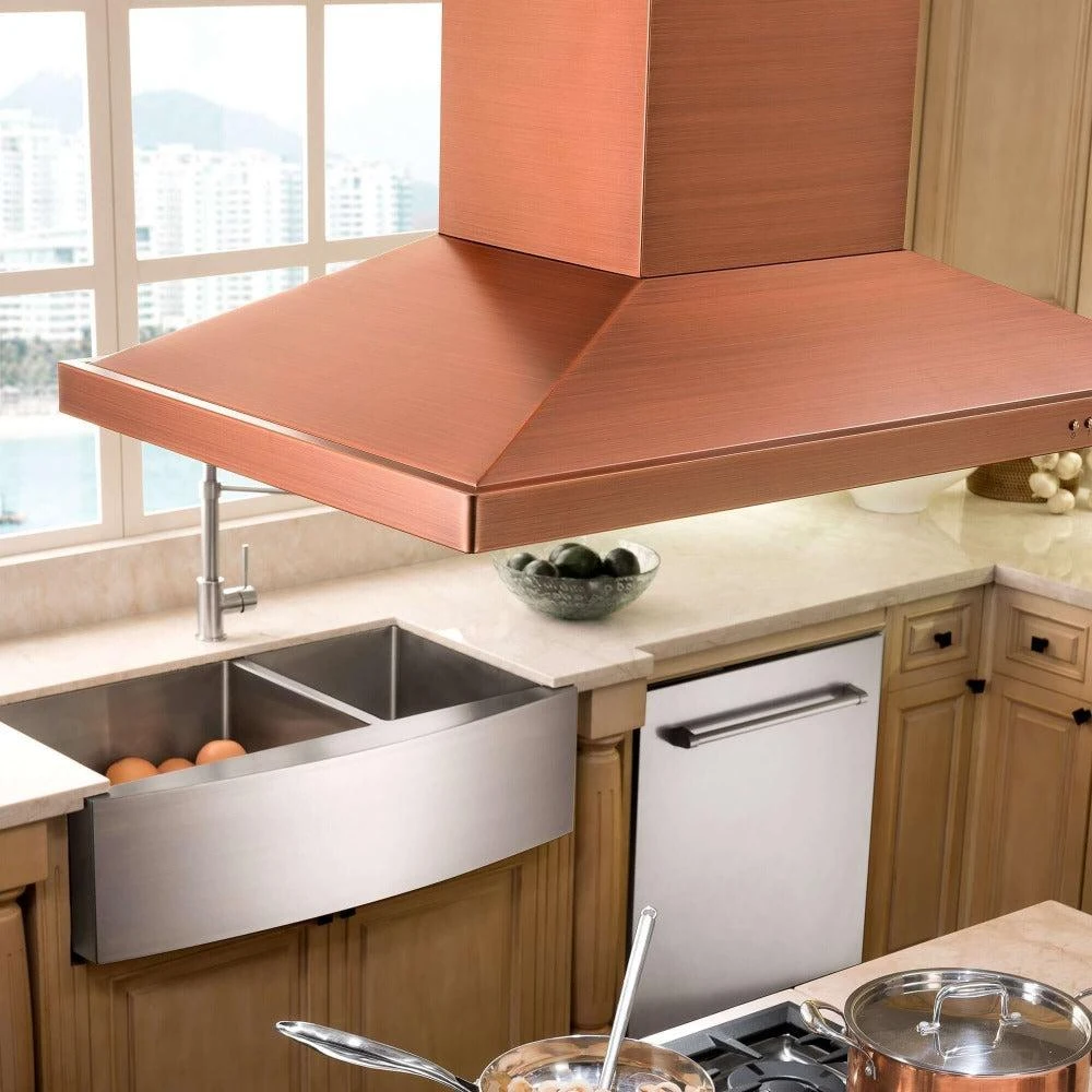 36 in. Designer Series Copper Island Mount Range Hood 8KL3IC36