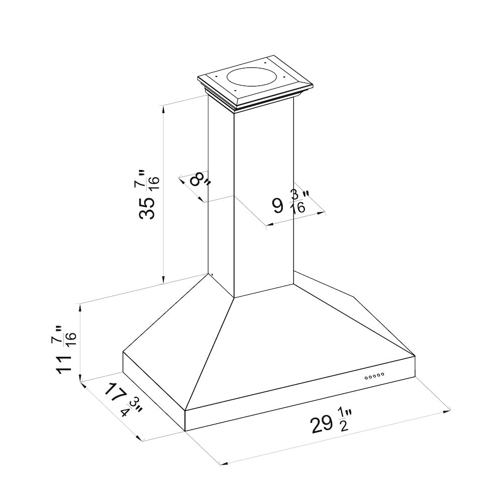 30 In. Convertible Vent Wall Mount Range Hood In Satin Stainless Steel 8KL3S30