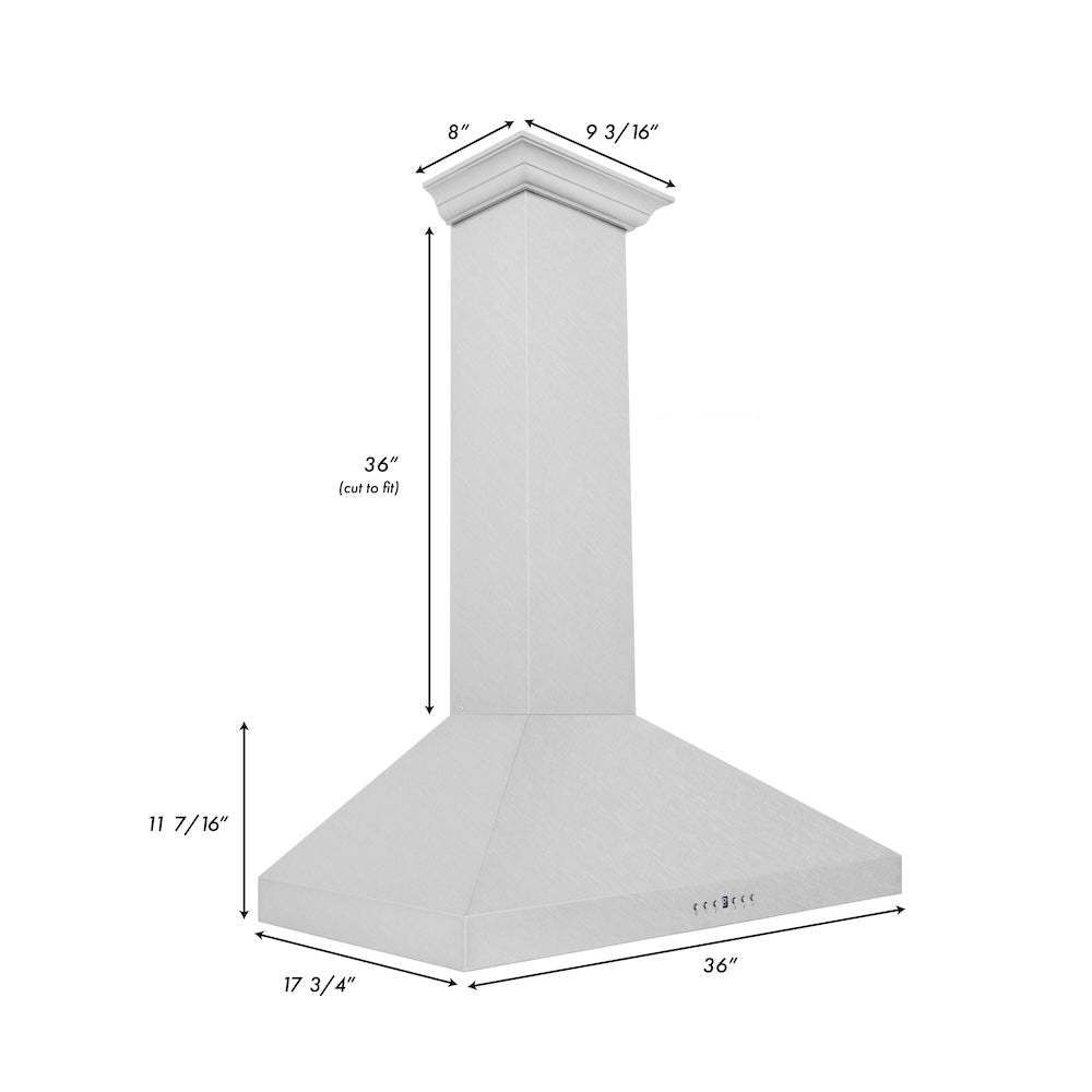 36 In. Convertible Vent Wall Mount Range Hood In Satin Stainless Steel 8KL3S36