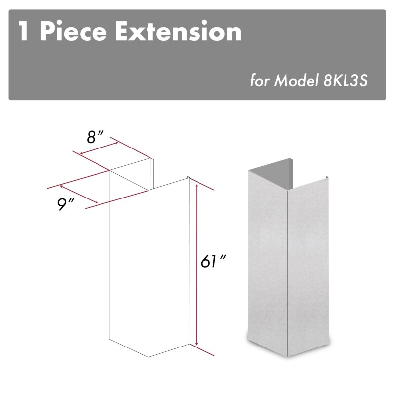 61" Chimney Extension for Ceilings up to 12.5 ft. 8KL3SE