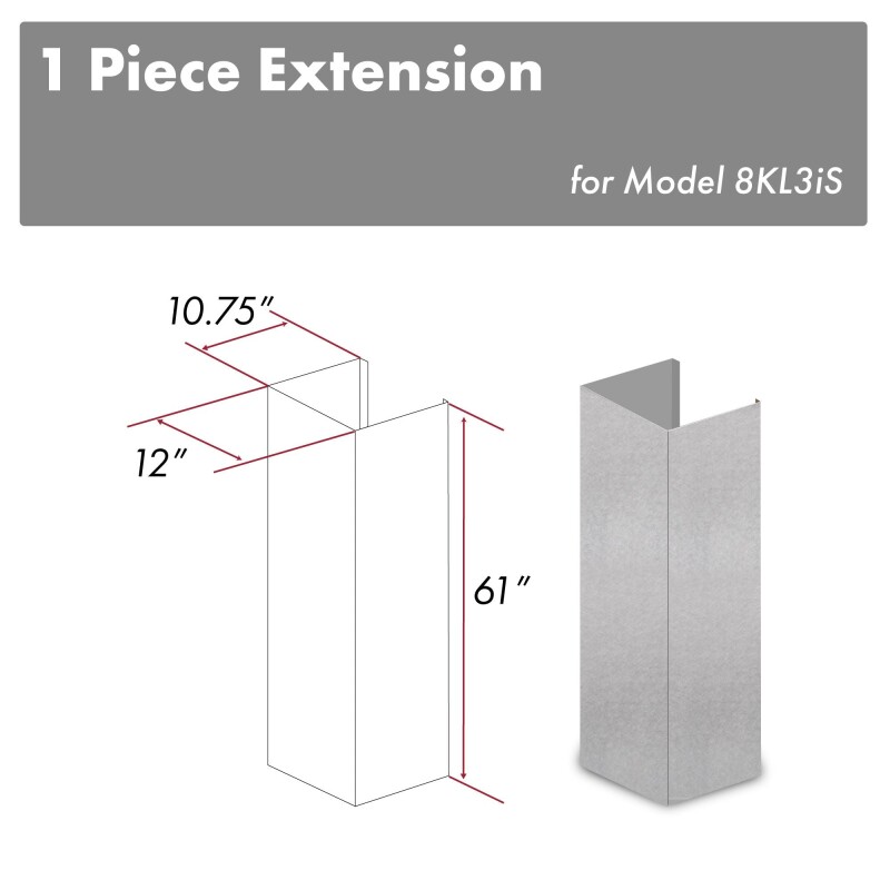 61" DuraSnow Chimney Extension for Ceilings up to 12.5 ft. 8KL3ISE
