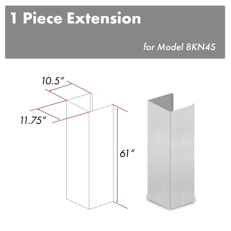 61" Chimney Extension for Ceilings up to 12.5 ft. 8KN4SE