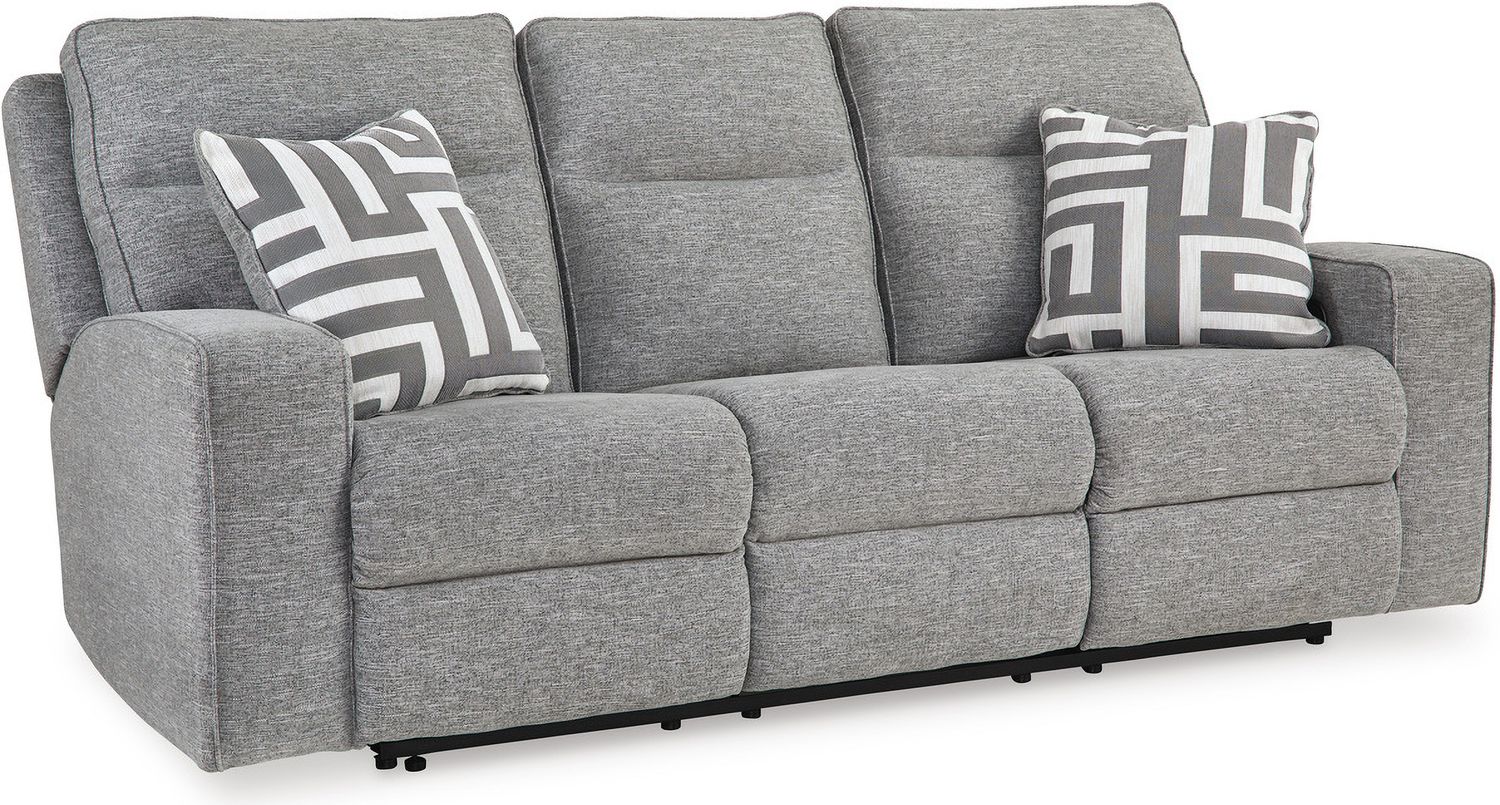 Biscoe Pewter Power Reclining Sofa 9050315