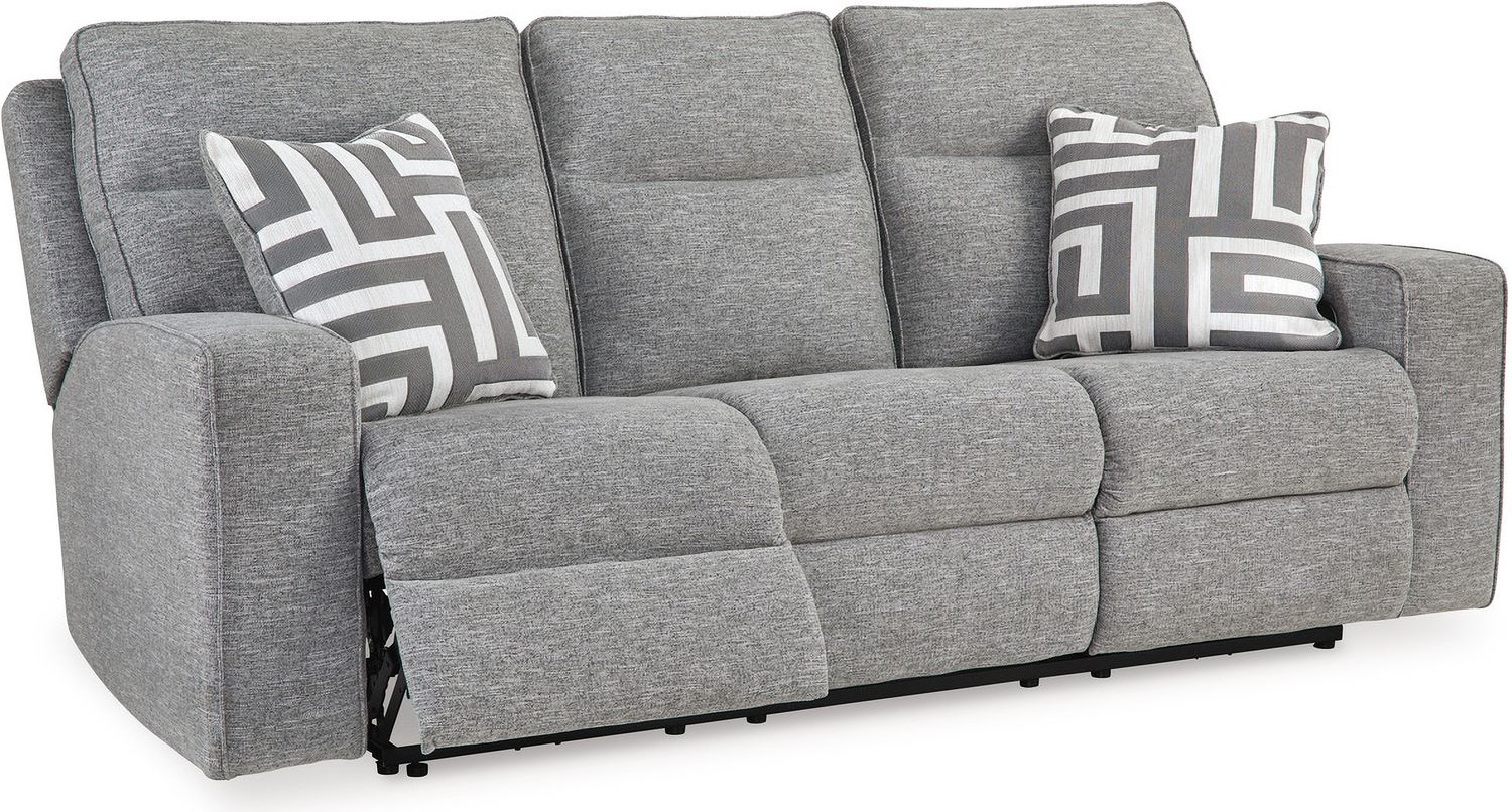 Biscoe Pewter Power Reclining Sofa 9050315