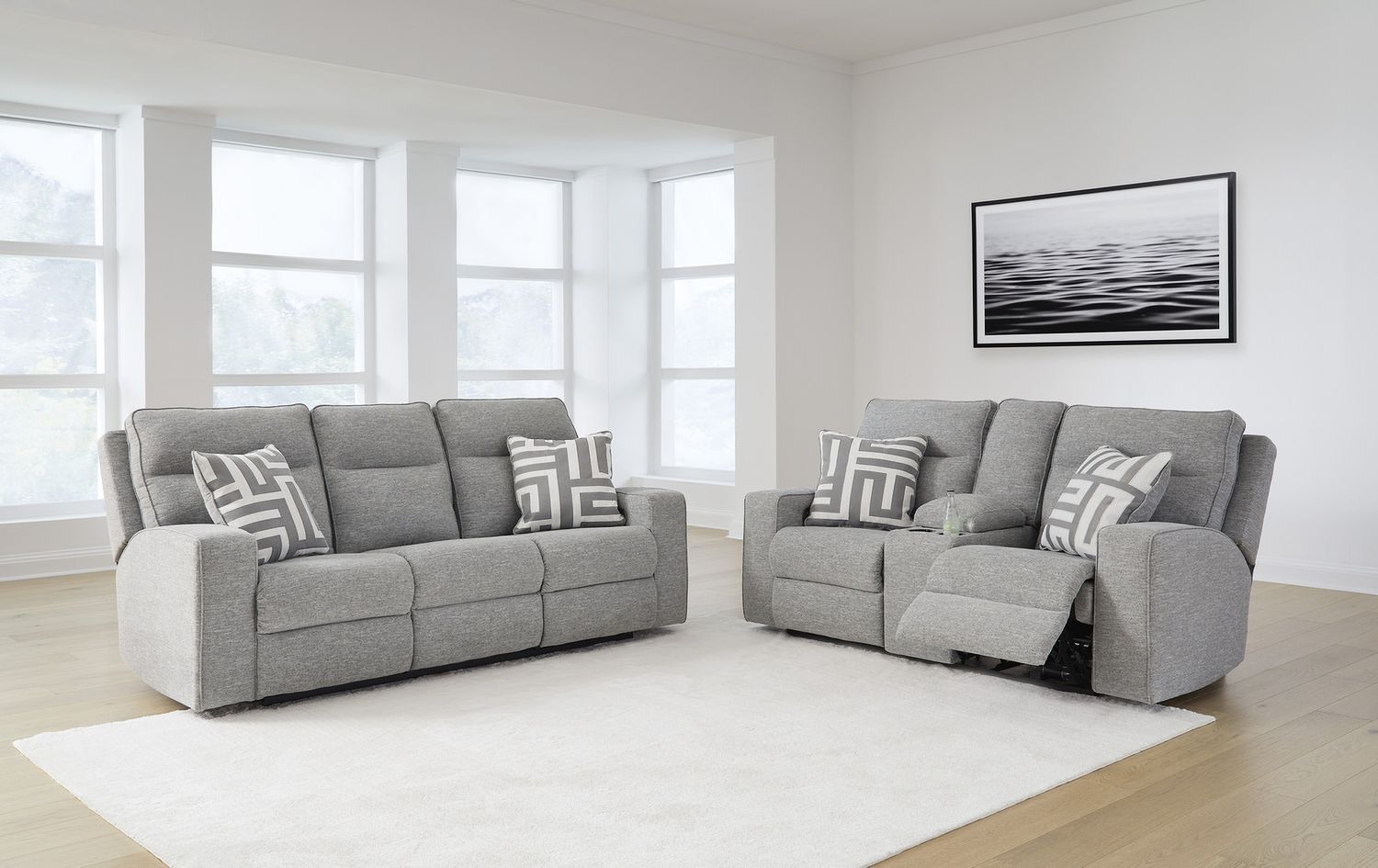 Biscoe Pewter Power Reclining Sofa 9050315