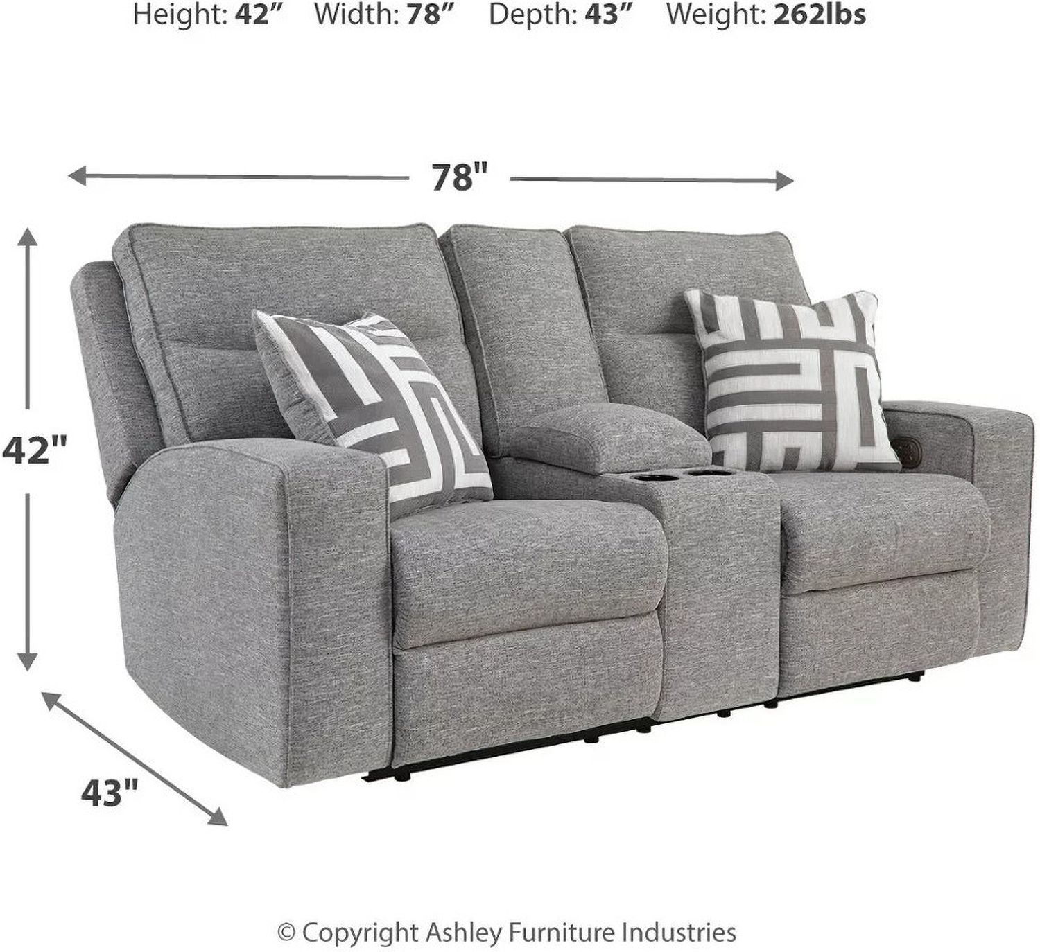 Biscoe Pewter Power Reclining Loveseat 9050318