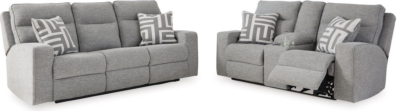 Biscoe Pewter Power Reclining Loveseat 9050318