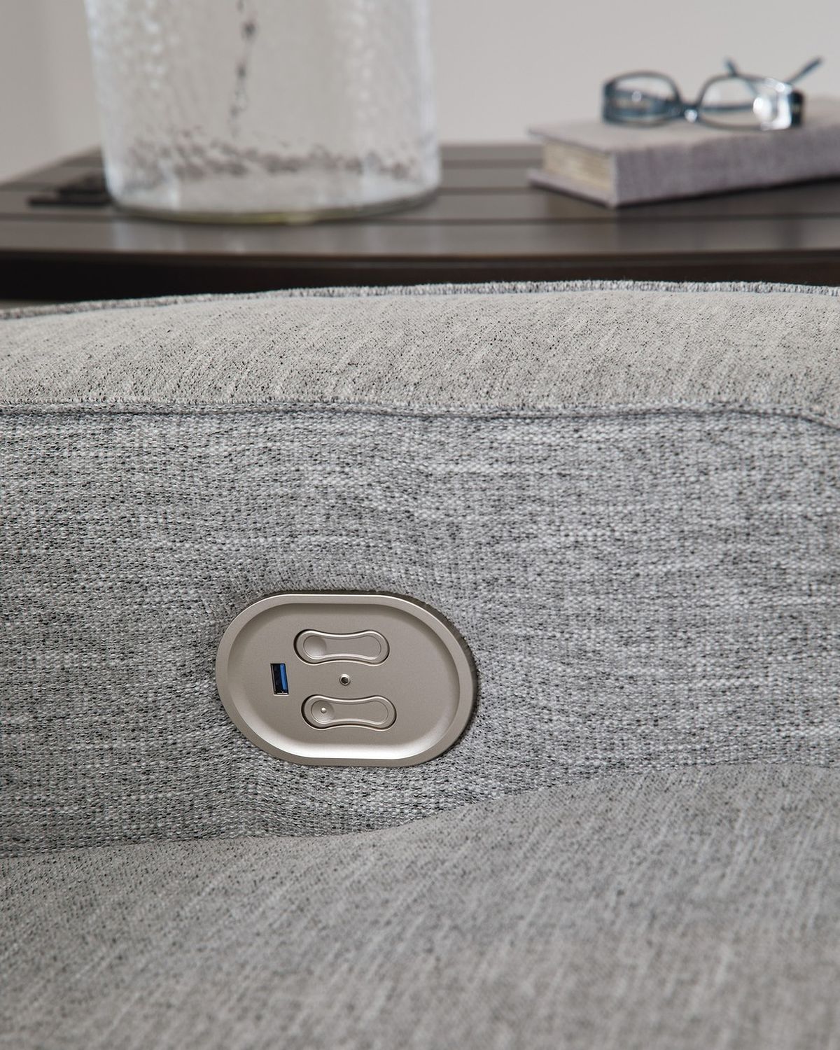 Biscoe Pewter Power Reclining Loveseat 9050318