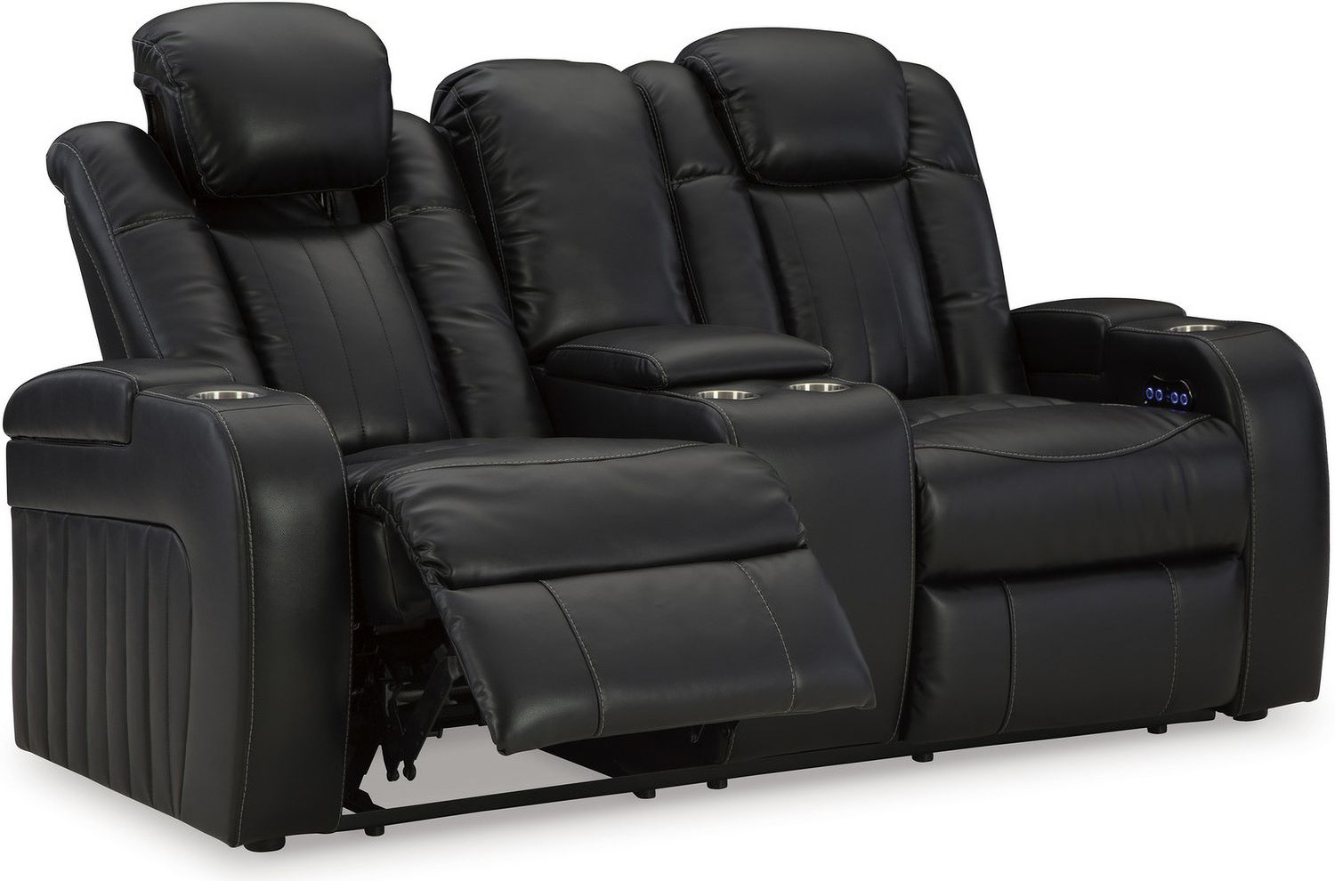 Caveman Den Power Reclining Loveseat With Console In Midnight 9070318