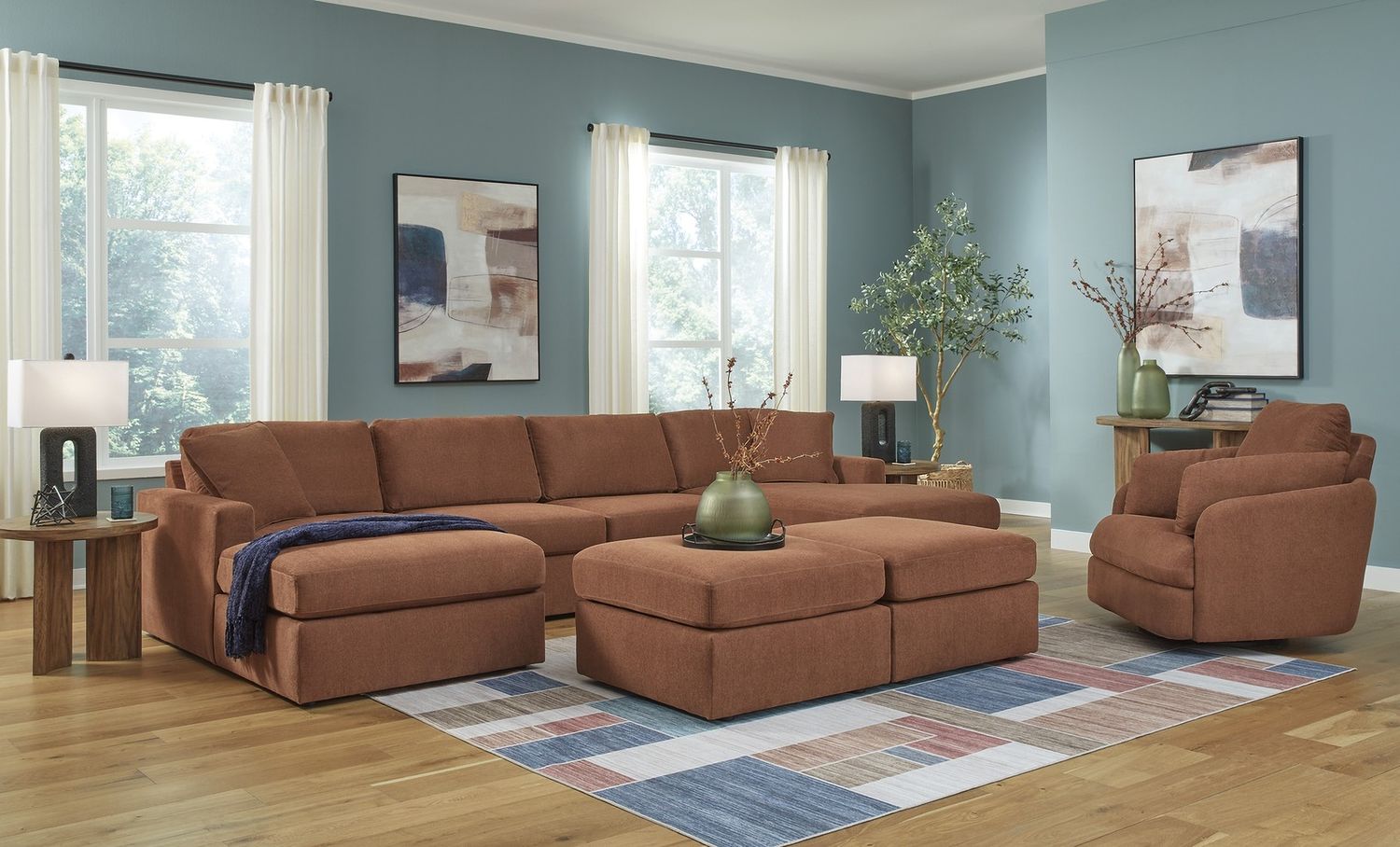 Modmax Oversized Accent Ottoman In Spice 9210208
