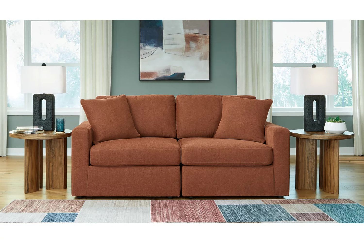 Modmax 2-Piece Sectional Loveseat In Spice 92102S1