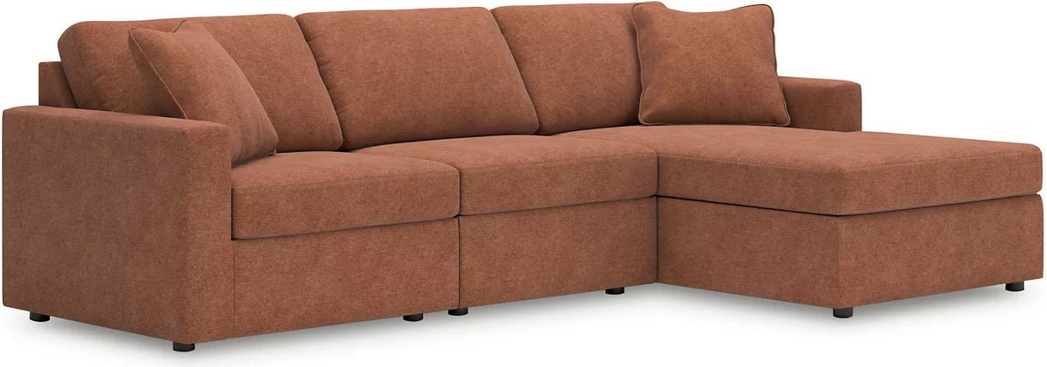 Modmax 3-Piece Sectional with Chaise In Spice 92102S18