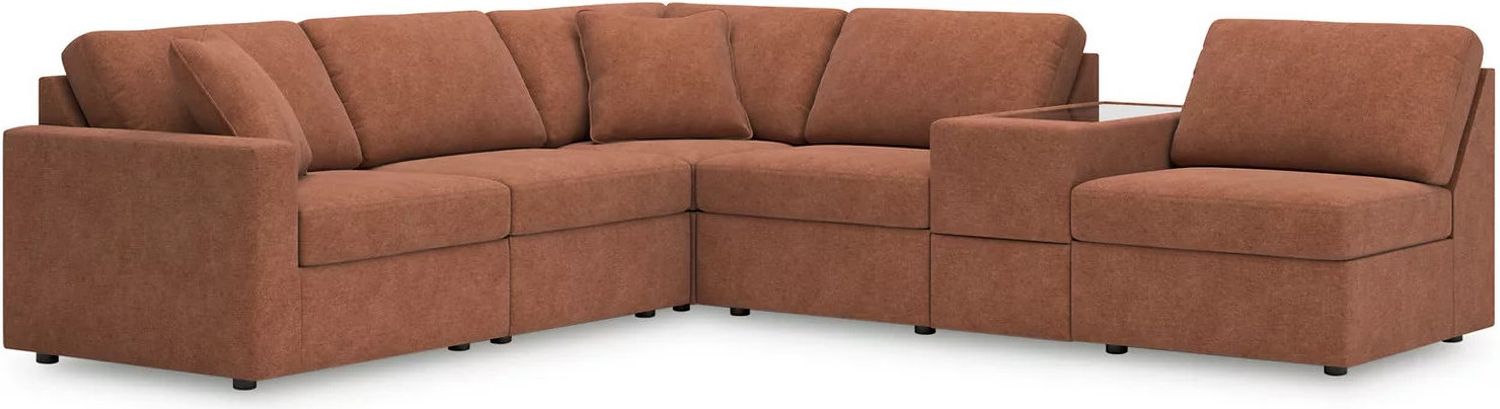 Modmax 6-Piece Sectional with Storage Console In Spice 92102S20