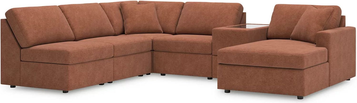 Modmax 6-Piece RAF Sectional with Storage Console In Spice 92102S22