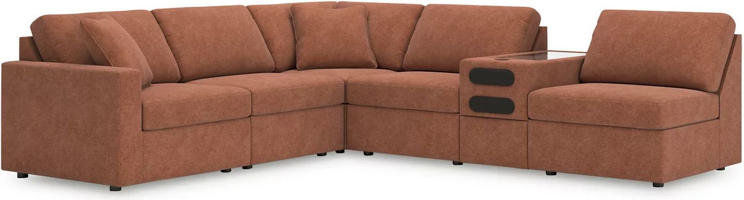 Modmax 6-Piece Sectional with Audio Console In Spice 92102S23