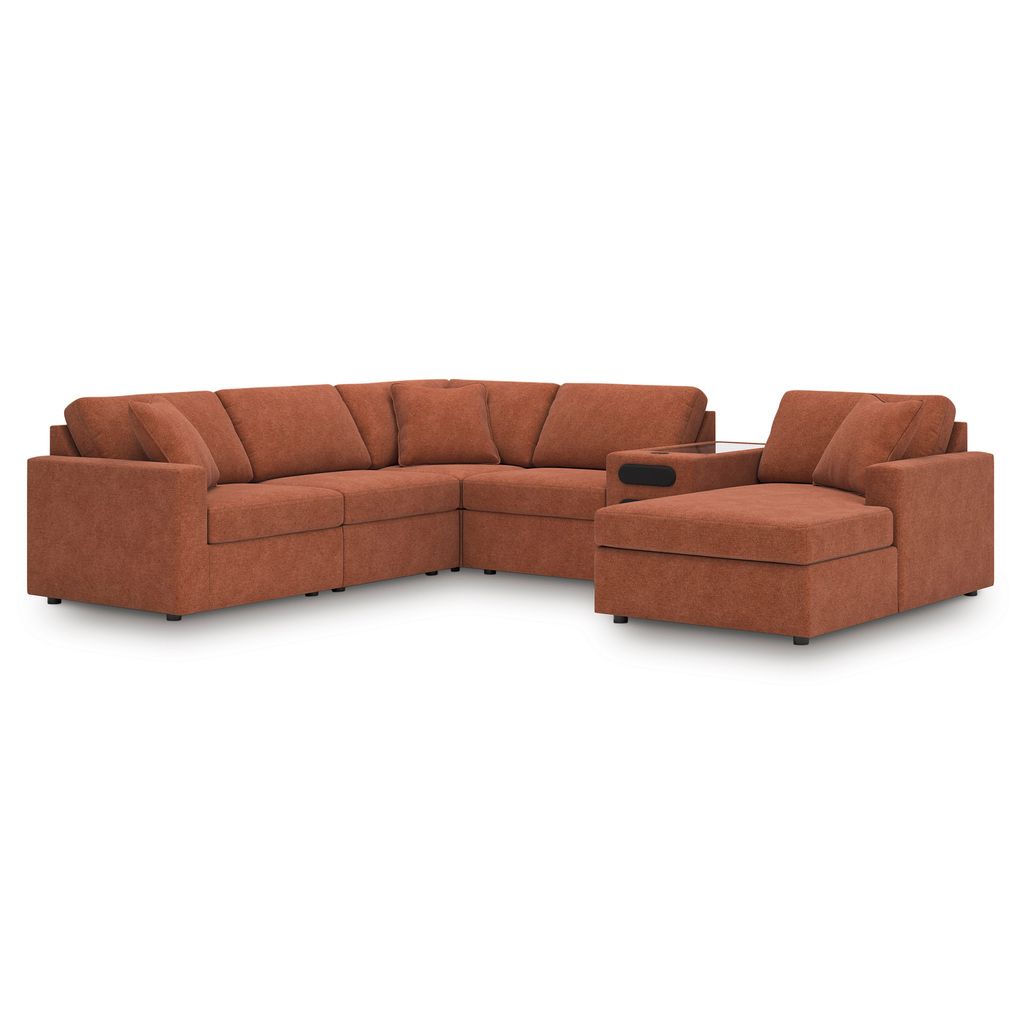 Modmax 6-Piece RAF Sectional with Audio Console In Spice 92102S25