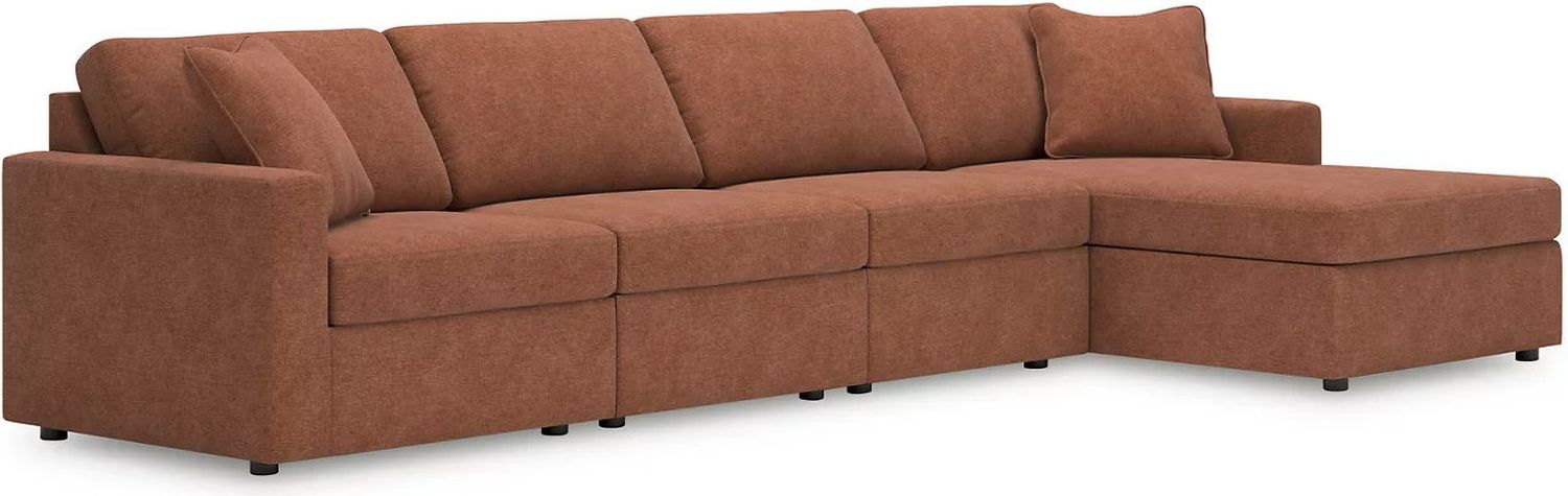 Modmax 4-Piece RAF Sectional with Chaise In Spice 92102S27