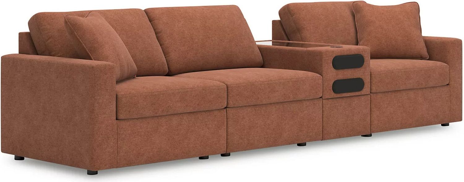Modmax 4-Piece Sectional with Audio Console In Spice 92102S28