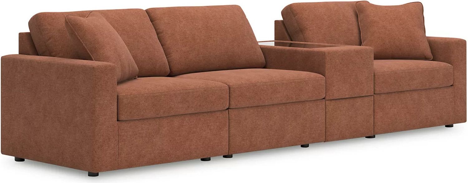 Modmax 4-Piece Sectional with Storage Console In Spice 92102S29