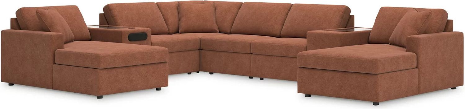 Modmax 8-Piece Sectional with 2 Console In Spice 92102S31