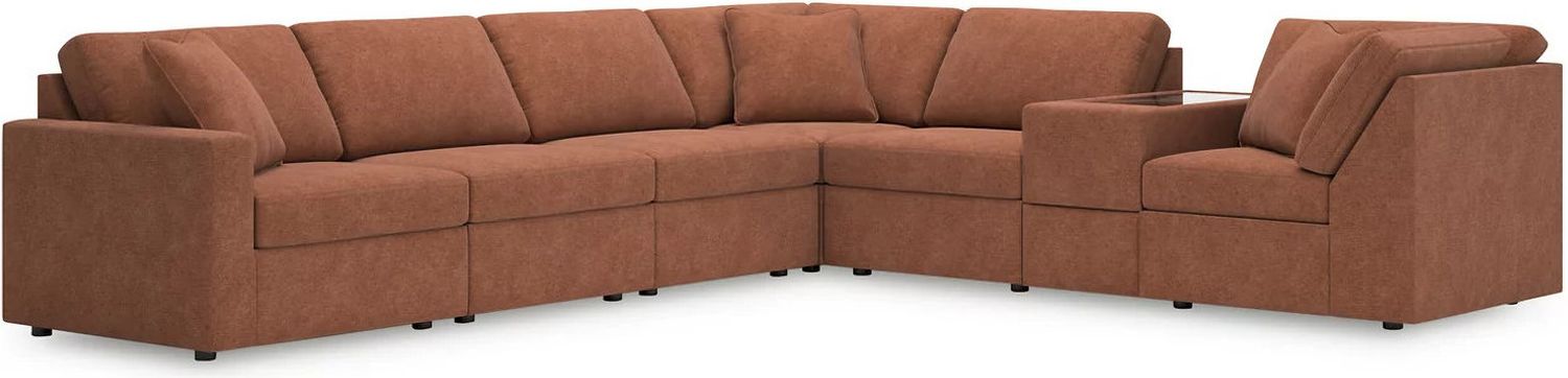 Modmax 7-Piece RAF Sectional with Storage Console In Spice 92102S32